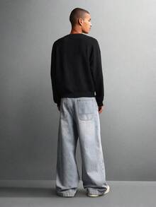 Quần jeans ống rộng cực chất liệu cotton SUMWON, kiểu dáng vintage, dáng suông thoải mái, thời trang đường phố, cạp cao, bộ sưu tập thu đông, màu trơn. - Màu xanh lam - Xem 5