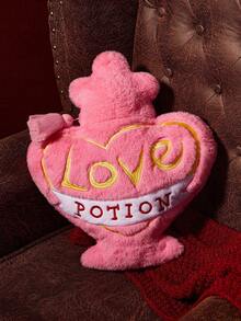 HARRY POTTER X SHEIN 1 件爱情药水装饰抱枕，柔软毛绒面料，刺绣设计，适用于家居装饰、沙发垫、汽车枕等。 - 粉色 - 查看 2