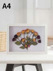 SHEIN 1 pieza Marco de madera rectangular clásico para póster, marco de madera grueso con exhibición de espécimen 3D hueco, adecuado para decoración de pared en la sala de estar