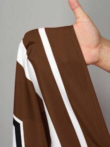 Slaydiva 2025新款夏季休闲截图性感运动风球服圆领工字背心口号Logo白色字母印花截角红色背心+阔腿裤长裤23号红色迷彩条纹印花梭织裤女士两件套套装-B - 棕色 - 查看 10