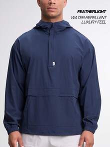 Men's Casual Versatile Letter Print Hooded Jacket - Blue - View 5