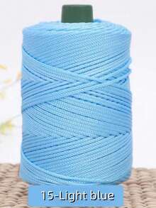 1卷彩色扭纹编织绳，DIY工艺空心绳，手工包，抽绳带配件，装饰性聚丙烯纤维绳，钩针线，手工钩编包线，靠垫，帽子，现代纯色聚酰胺DIY纱线 - 彩色 - 查看 16
