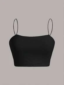 SHEIN EZwear 3 chiếc áo hai dây ngắn đa năng thường ngày, phù hợp cho mùa hè, ôm vừa vặn cho nữ - Nhiều màu - Xem 6