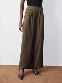 Maija 2件套女士休闲无袖上衣和阔腿裤套装 - 棕色 - 查看 7