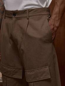 Musero Loose Fit Twin Cargo Pocket Style Trouser Button Fastening Fall/SPRING SUMMER - Army Green - View 6