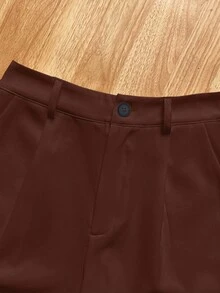 Airaco 2pcs Casual Striped Shirt And Solid Color Shorts Set - Brown - View 4