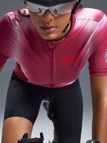 Powerista Giacca casual sportiva da donna con stampa e chiusura lampo, manica corta - Bordò - Visualizzare 5