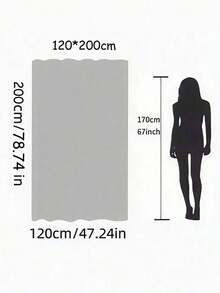 SHEIN 1 件防水折叠浴室浴帘 - 易于安装和存放，家居装饰淋浴隔断 - 米色 - 查看 11