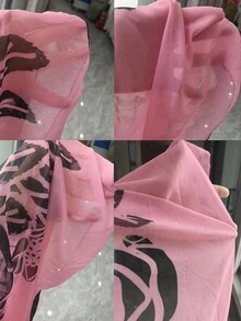 Breezaya Cubre-todo de gasa con estampado de mariposa y bloques de color para vacaciones en la playa 2025 - Multicolor - Ver 7