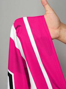 Slaydiva 2025新款夏季休闲截图性感运动风球服圆领工字背心口号Logo白色字母印花截角红色背心+阔腿裤长裤23号红色迷彩条纹印花梭织裤女士两件套套装-B - 玫紅色 - 查看 10