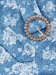 SHEIN MOD Plus Size Women Floral Print Loose Straight Leg Pants Floral Print Jeans. Wide Leg Jeans Pants For Autumn/Winter Flower Pants.Palace Print Straight Pants, Casual Date Wear, Sister Party Wear, Spring And Autumn Wear