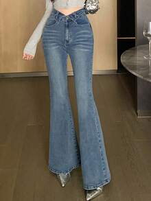 DAZY 女式修身紧身牛仔裤 - 深灰色 - 查看 1