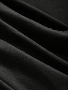 DAZY 女款夏季純色 V 領短袖百褶修身 T 卹 - 黑色 - 查看 9