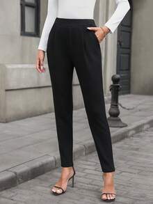 EMERY ROSE 女士休闲黑色保暖内衬裤，冬季女士外出教师适用 - 黑色 - 查看 4