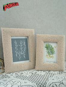 Plush Photo Frame - A Square Photo Frame Made Of Comfortable Fabric. This Frame Is Suitable For Elegant Home Decoration When Hung On The Wall Or Placed On The Table, And Is Also Suitable For Displaying Wedding Or Family Photos. It Can Also Be Given As A Christmas/Birthday Gift. - Multicolor - View 4