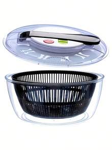 SHEIN 1 件 Easy Press 手动蔬菜脱水机、洗碗、脱水蔬菜沥水篮，带旋转手柄 - ABS 材质，无需电力 - 非常适合快速准备沙拉和去除蔬菜中的水分、食品脱水机、沥水篮 - 彩色 - 查看 5