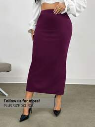 Firerie Plus Size High Waist Midi A-Line Skirt Office Skirt Purple Pencil Skirt Pencil Skirt For Women Modest Skirts Purple Skirt Women Modest Pencil Skirt Tall Pencil Skirt Office Pencil Skirt Tall Skirt Long Skirt Long Purple Skirt