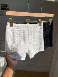 Comfortcana 纯色松紧腰休闲短裤，夏季时尚紧身裤 - 彩色 - 查看 6