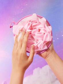 SHEIN X Care Bears 1 件粉色小熊沐浴丝瓜络，双面，一面起泡，一面磨砂，清洁力强，适合成人和儿童 - 粉色 - 查看 5