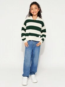 Radiana Jersey de cuello con costillas informal para niñas preadolescentes, otoño/invierno - Multicolor - Ver 5