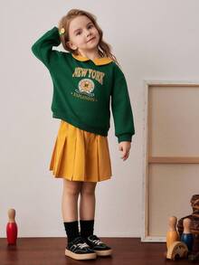 PrepCrw 少女学院风领口运动衫和百褶迷你裙套装 - 彩色 - 查看 5