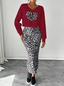 Rafferiza Casual - Modern Casual Casual-Woman Women's Two Pieces Suit, Christmas - Red - View 3