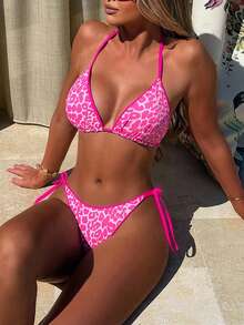 Bonvoyette 2025 Leopard Print Bikini Set (Print Randomly) - Pink - View 6