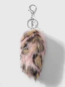 ROMWE J-Fashion 1 Y2k 复古甜美酷炫个性时尚可爱高品质多色毛绒仿真渐变横款豹纹狐狸毛茸茸动物迷你尾巴 DIY 钥匙扣配件包包挂件，颜色随机，适合女生女士日常佩戴，节日礼物 - 均碼 - 查看 18