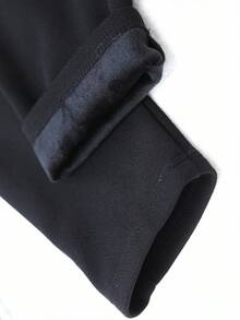 EMERY ROSE 女士休闲黑色保暖内衬裤，冬季女士外出教师适用 - 黑色 - 查看 3