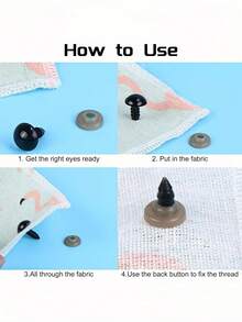 黑色塑料安全眼，用于钩针动物工艺品娃娃眼睛的塑料安全眼，各种尺寸的塑料娃娃眼睛，用于毛绒动物和泰迪熊工艺品制作 - 黑色 - 查看 5