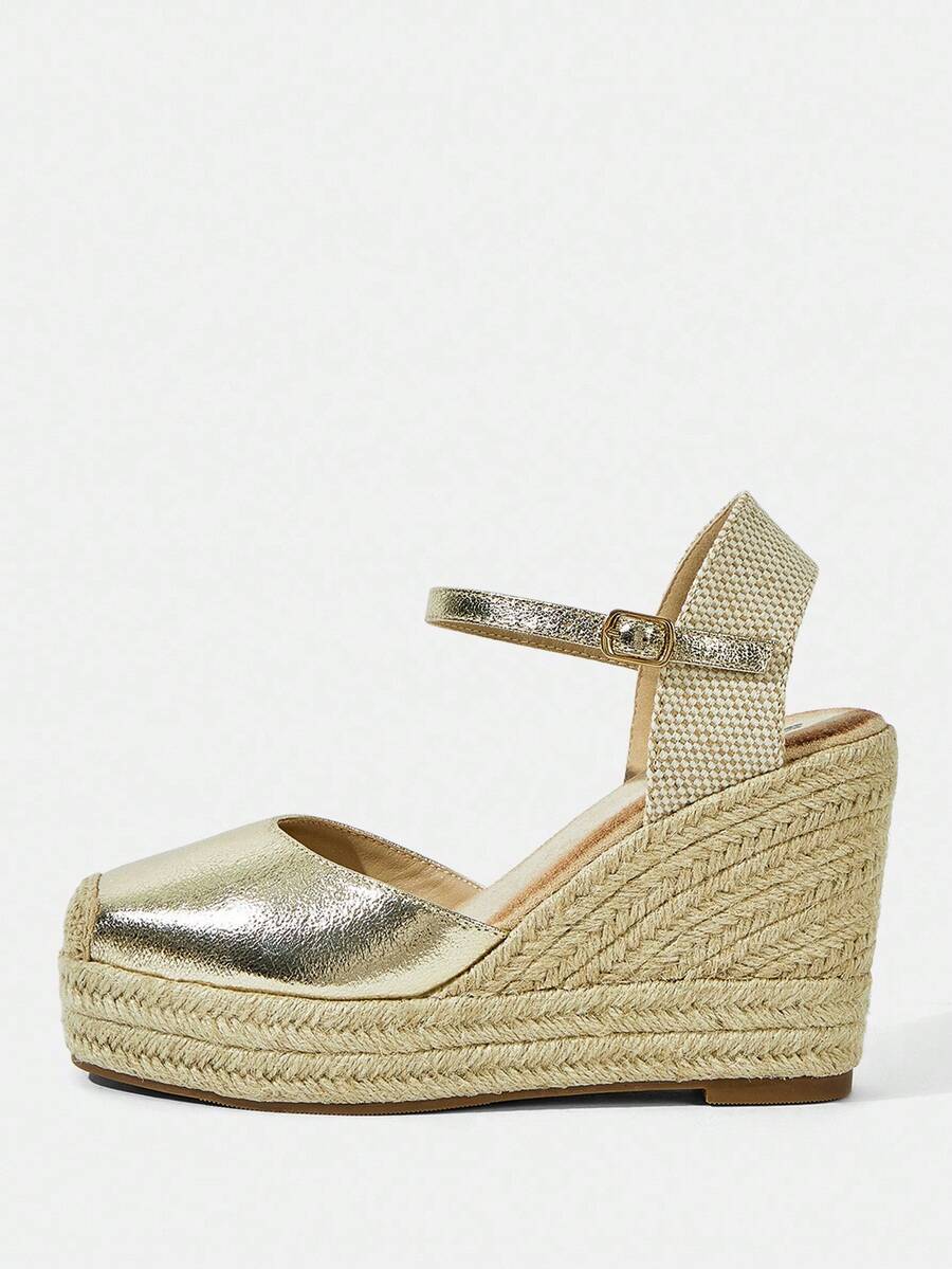 Styleloop Sandalias de cuña plateadas de moda para mujer con suela gruesa, adecuadas para Halloween, Navidad, fiestas, festivales de música, otoño