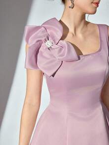 Poshira Đầm dạ hội thời trang tối giản cho nữ, Đầm dự tiệc cưới, Lễ hội âm nhạc Xuân/Hè, Đầm dự tiệc, Đầm dạ hội - Hồng - Xem 3