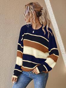 EMERY ROSE 女士最新时尚舒适拼色套头衫 - 彩色 - 查看 4