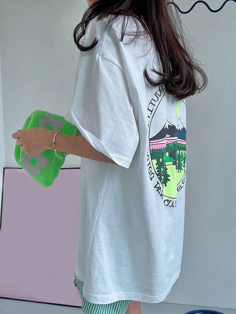 Women's Round Neck Slogan Printed T-Shirt Oversized T-Shirt,Graphic Tees Easter