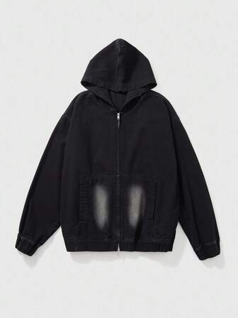 Street Life هودي جينز كاجوال مغسول للرجال، خريف