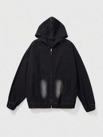 Street Life هودي جينز كاجوال مغسول للرجال، خريف