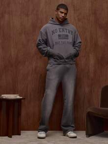 Musero Hoodie Tracksuit Premium Efek Washed Ukuran Besar dengan Cetakan Grafis, Hanya untuk Musim Gugur/Semi/Panas - Hitam - View 3