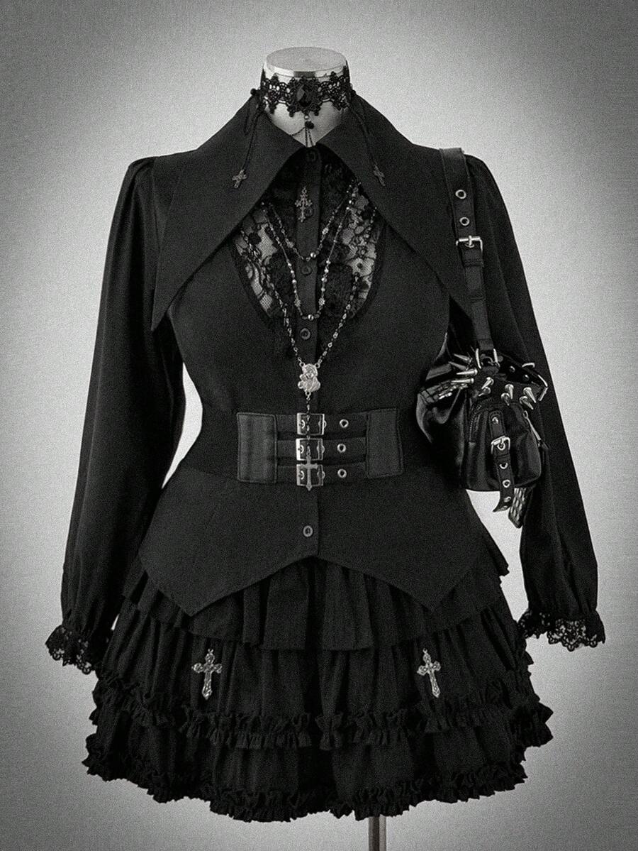 Sweetra 万圣节大码衬衫 - 黑色 - 查看 1