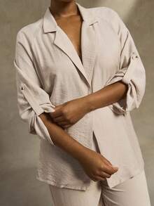 Linhara Women's Casual Minimalist Button Tie Blazer Winter Fall Autumn