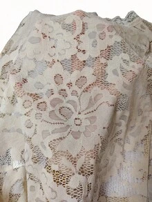 Elenzga Women's Fashionable Sexy Lace V-Neck Bell Sleeve Slim Fit Blouse Yasmin Yasmina - Apricot - View 7
