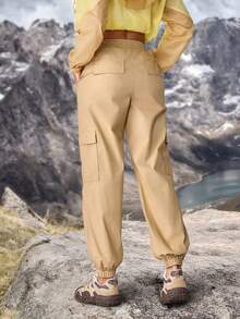 户外徒步防晒轻便速干徒步服装女款徒步裤户外女款徒步裤露营服装女款轻便裤徒步裤女款 - 卡其色 - 查看 2