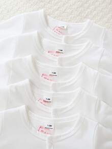 Set da 5 pezzi di body neonato a maniche lunghe con piedini, pigiama morbido e confortevole in tinta unita