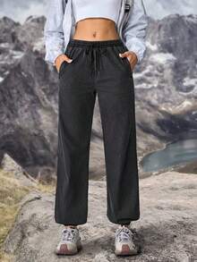 女式牛仔裤户外徒步裤防晒轻便速干女式徒步服装女式徒步裤女式户外裤露营服装女式轻便裤女式徒步裤 - 深灰色 - 查看 5