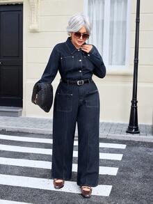 EMERY ROSE Plus Size Casual Vacation Washed Denim Jeans