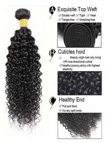 1入組捲髮自然黑色人髮束延伸8-30英寸編織束緯線接髮高質量適合女士