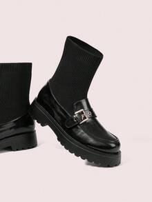 CUCCOO DOLLMOD 女士休闲时尚简约百搭厚底鞋 - 黑色 - 查看 2