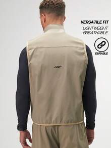 Men's Khaki Zip Front Casual Versatile Vest, Autumn - Khaki - View 2