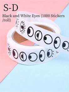 SHEIN 1 Bộ 3 Cuộn, Miếng Dán Hoạt Hình Sáng Tạo Tự Làm, 6 Kiểu Dáng, Mắt, Mũi, Miệng, Râu Nhiều Màu Sắc, Miếng Dán Keo Không Khô Cho Đồ Thủ Công Trang Trí, Đồ Lưu Trữ Trường Học - Nhiều màu - Xem 24