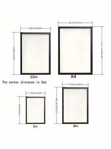 SHEIN 1 pieza Marco de madera rectangular clásico para póster, marco de madera grueso con exhibición de espécimen 3D hueco, adecuado para decoración de pared en la sala de estar