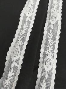 Franclia 蕾丝边宽松直筒裤，送给朋友的礼物 - 黑色 - 查看 3